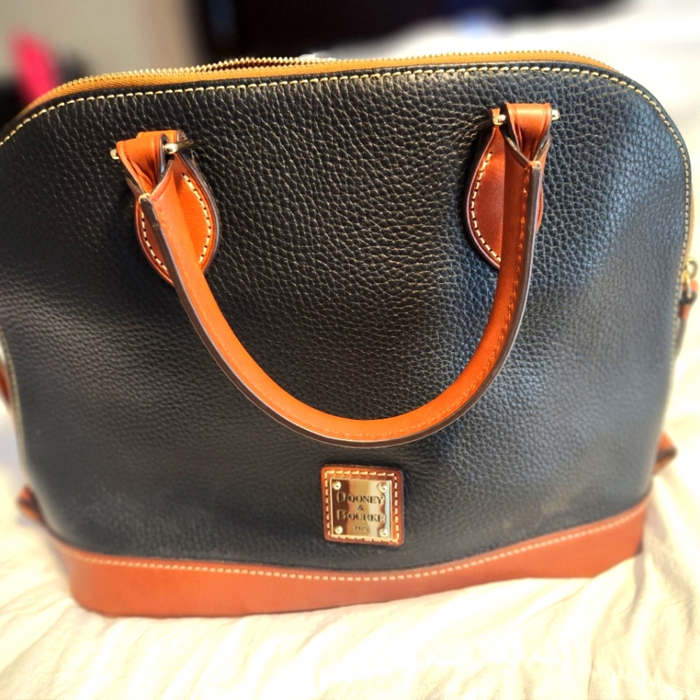 Pebble Grain Zip Zip Satchel